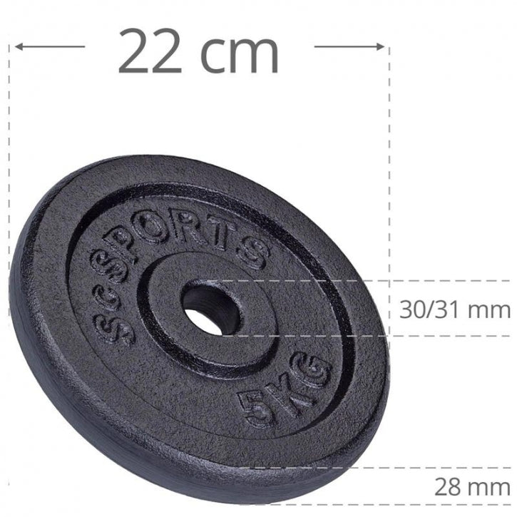 ScSPORTS levypainot 4 x 5 kg, 30 mm