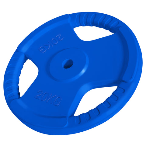 Guma dengtas svorio diskas su rankenomis 20 kg 30 mm