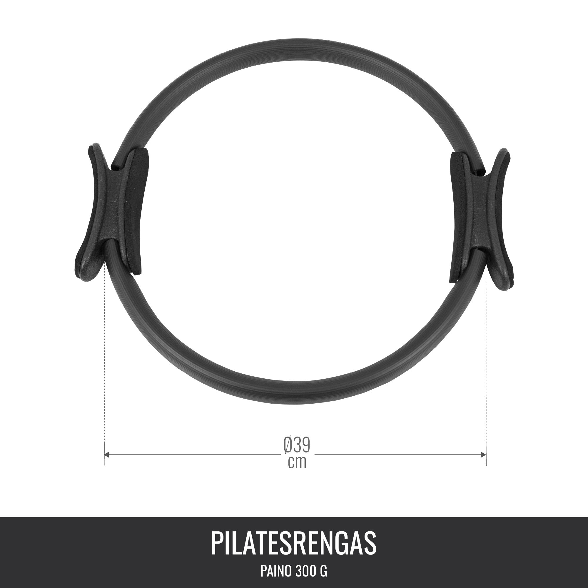 Pilatesrengas 39 cm ergonomisilla kahvoilla