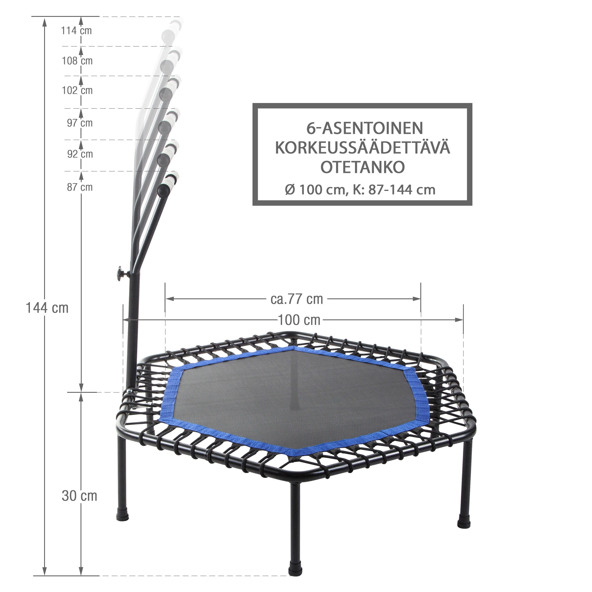 Fitness-trampoliini 100 cm kahvatangolla