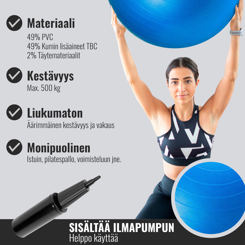Jumppapallo 75 cm pumpulla