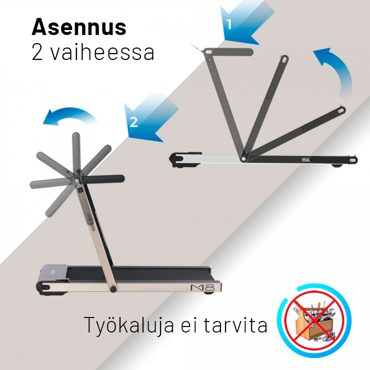 M8 kokoontaitettava juoksumatto, punainen