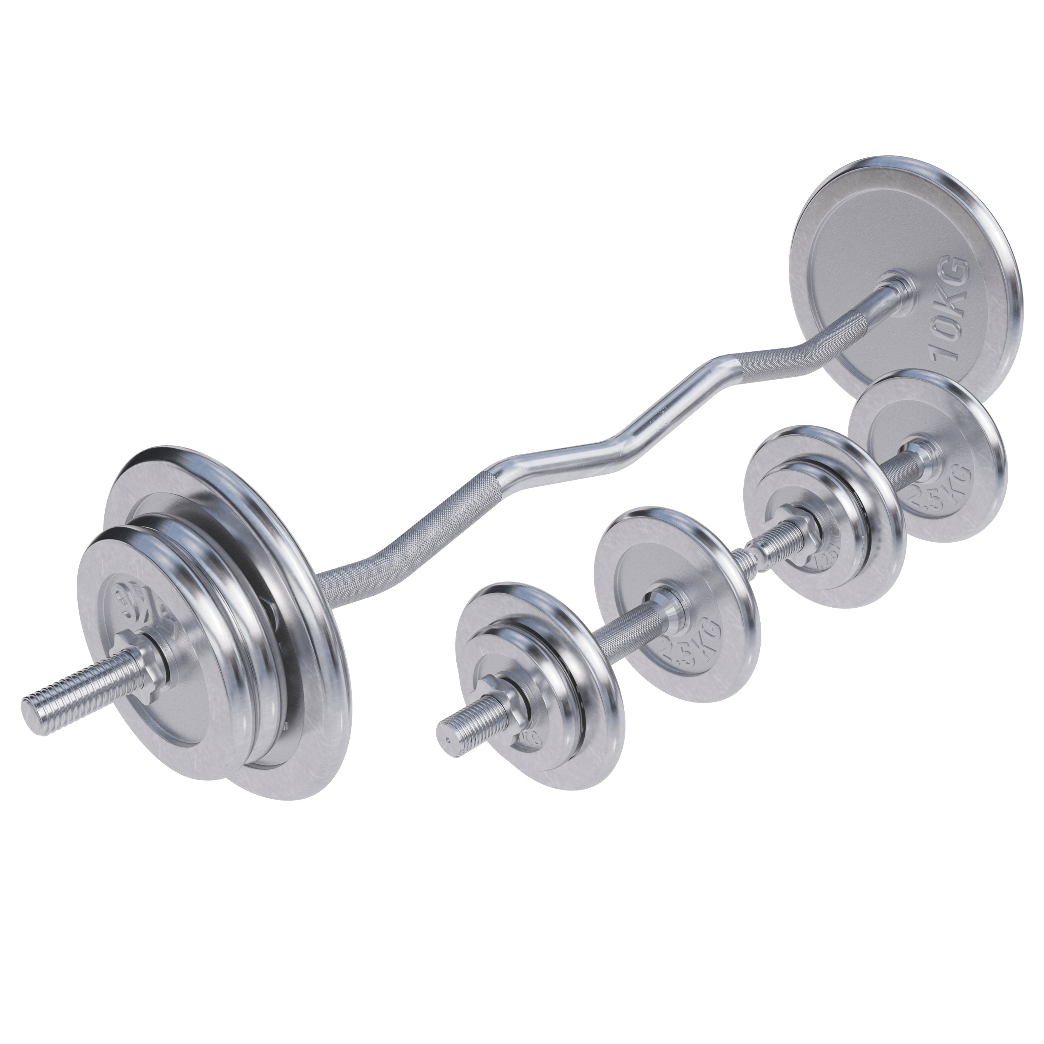 Kromattu levytankosarja 70 kg EZ-tangolla
