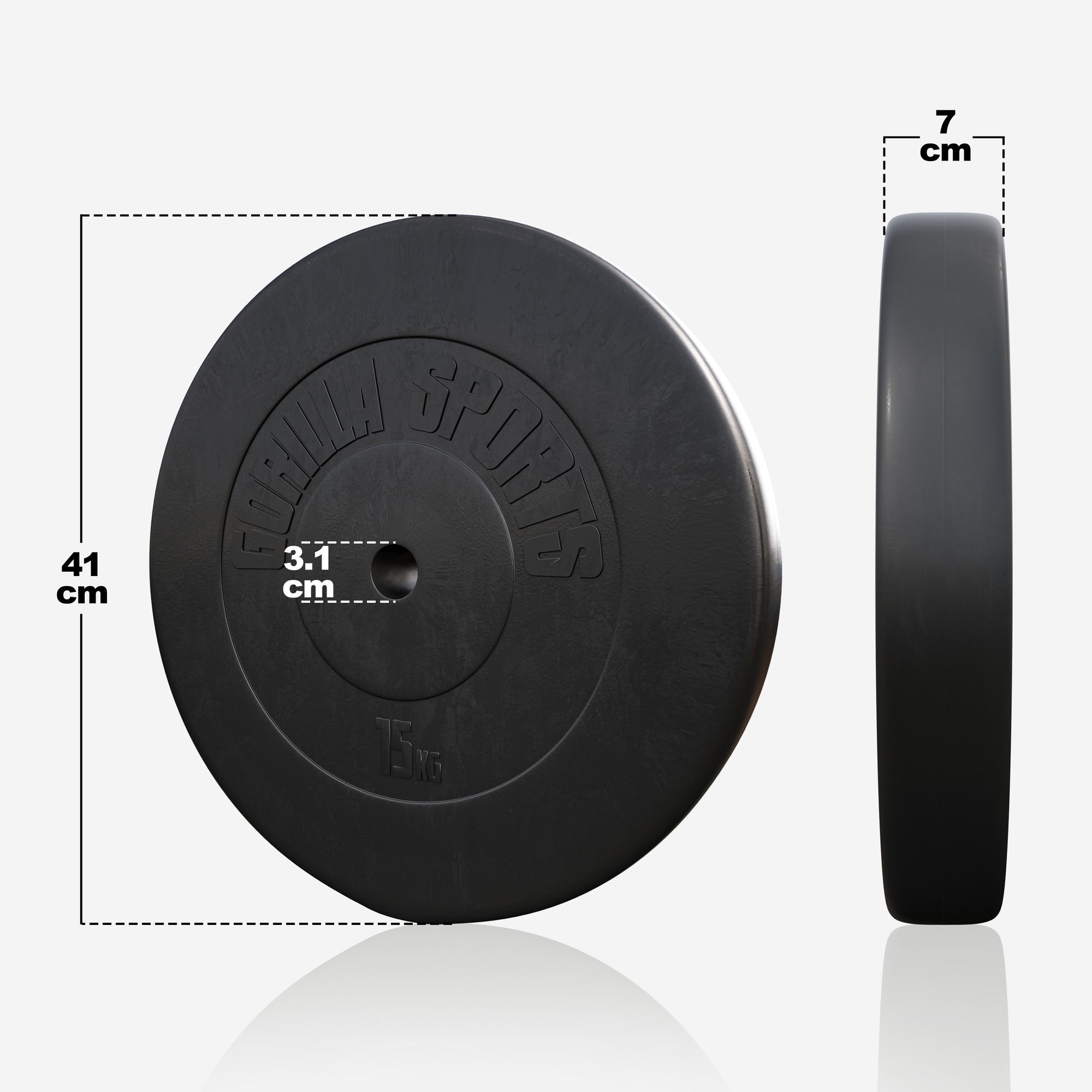 Vinyylipäällysteinen levypaino 15 kg 30 mm