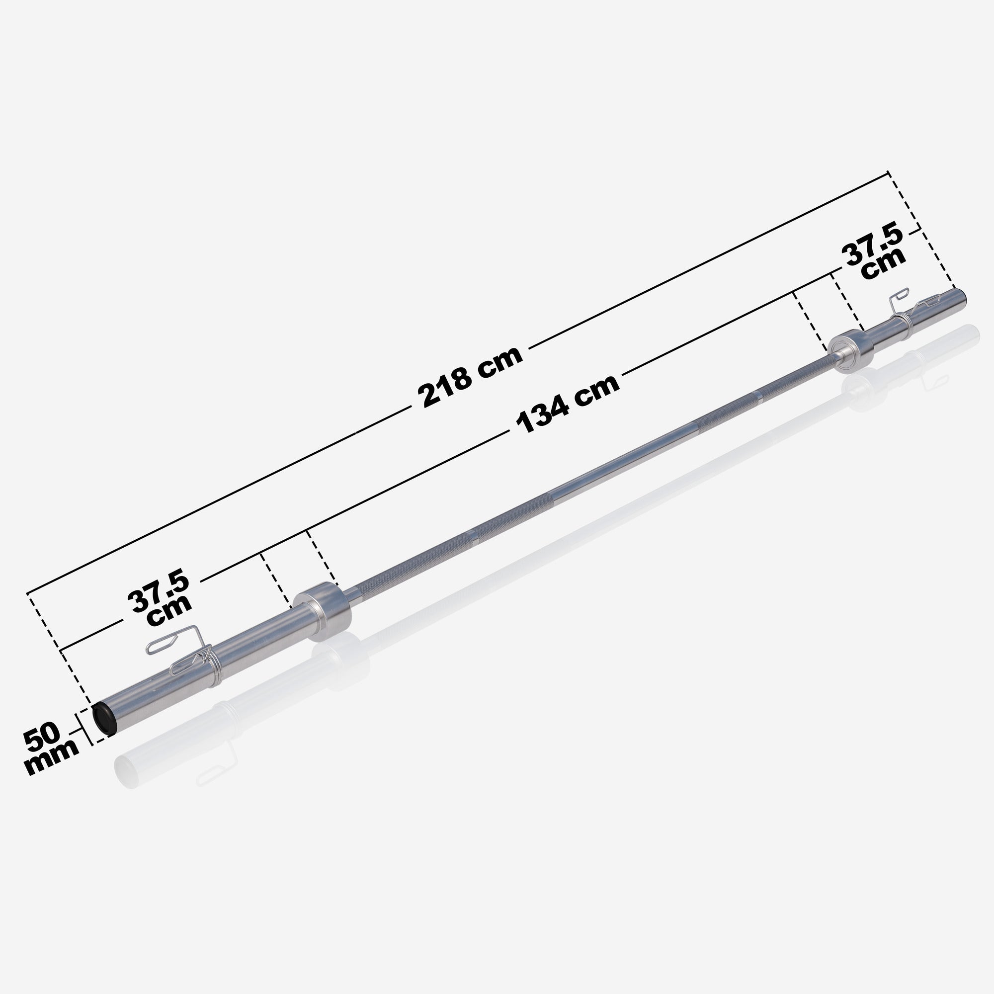 Olympia-levytanko 218 cm 50 mm jousilukoilla