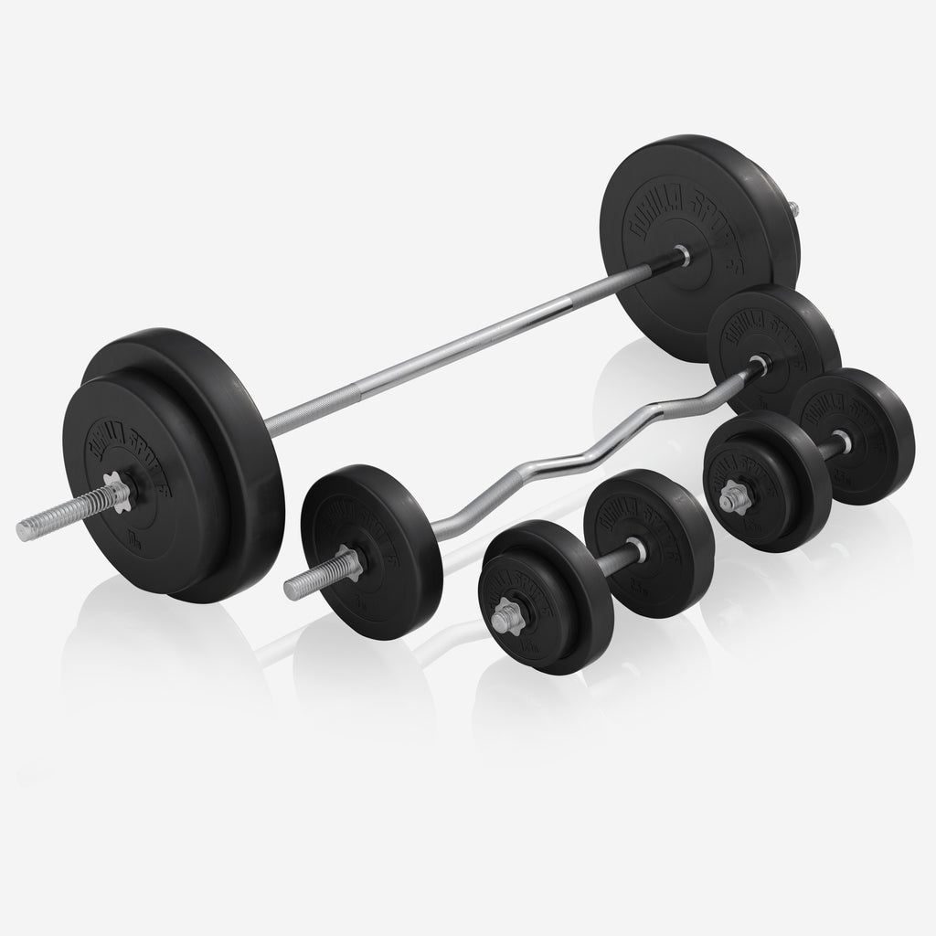 Painonnostopenkki ylätaljalla + 100 kg levytankosarja ja suojamatto