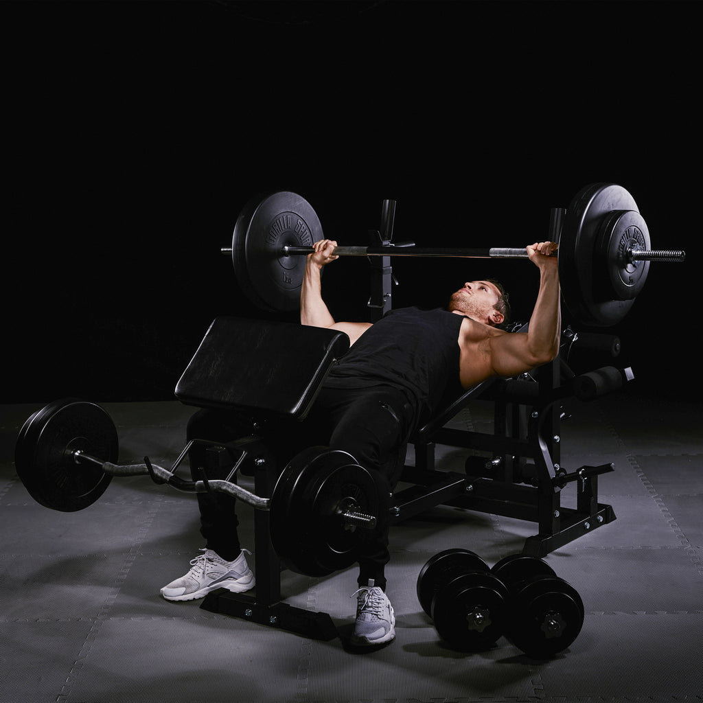 Monipuolinen kotikuntoilulaite 100 kg painosarjalla