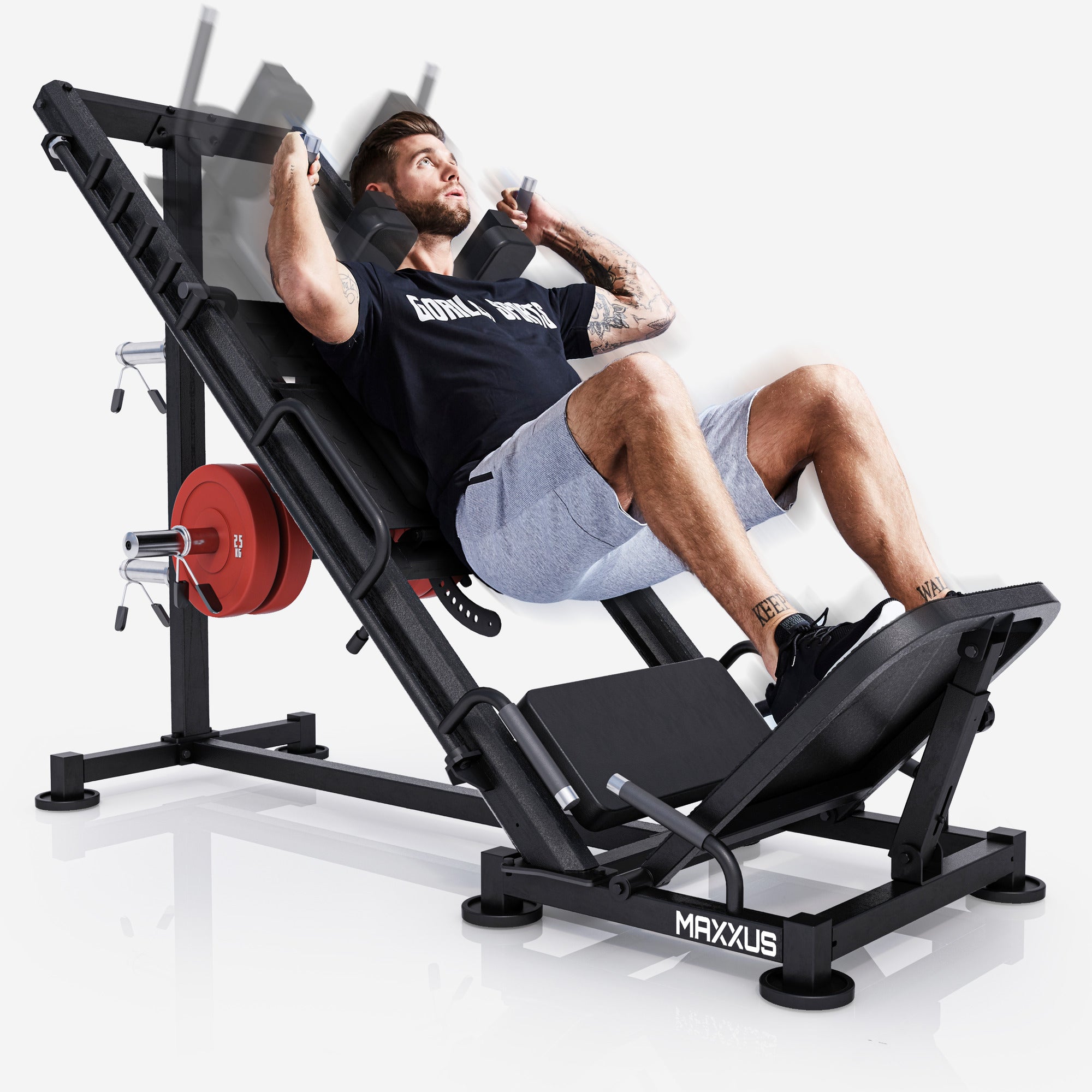 Jalkaprässi / hack-kyykkylaite 300 kg