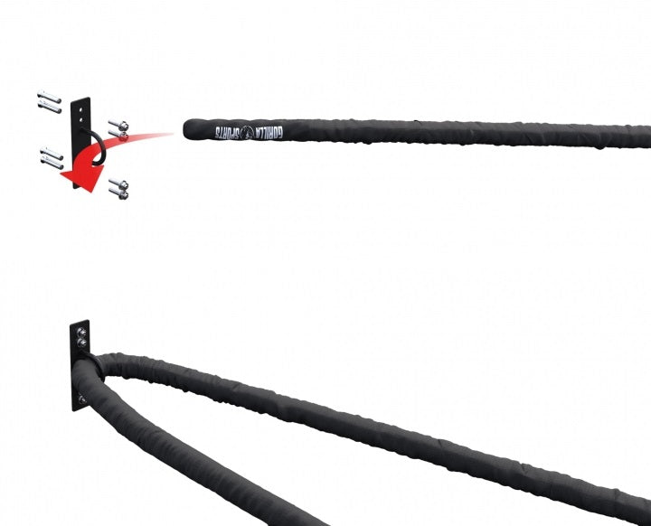 Battlerope 12 m, 5 cm, seinäkiinnikkeellä