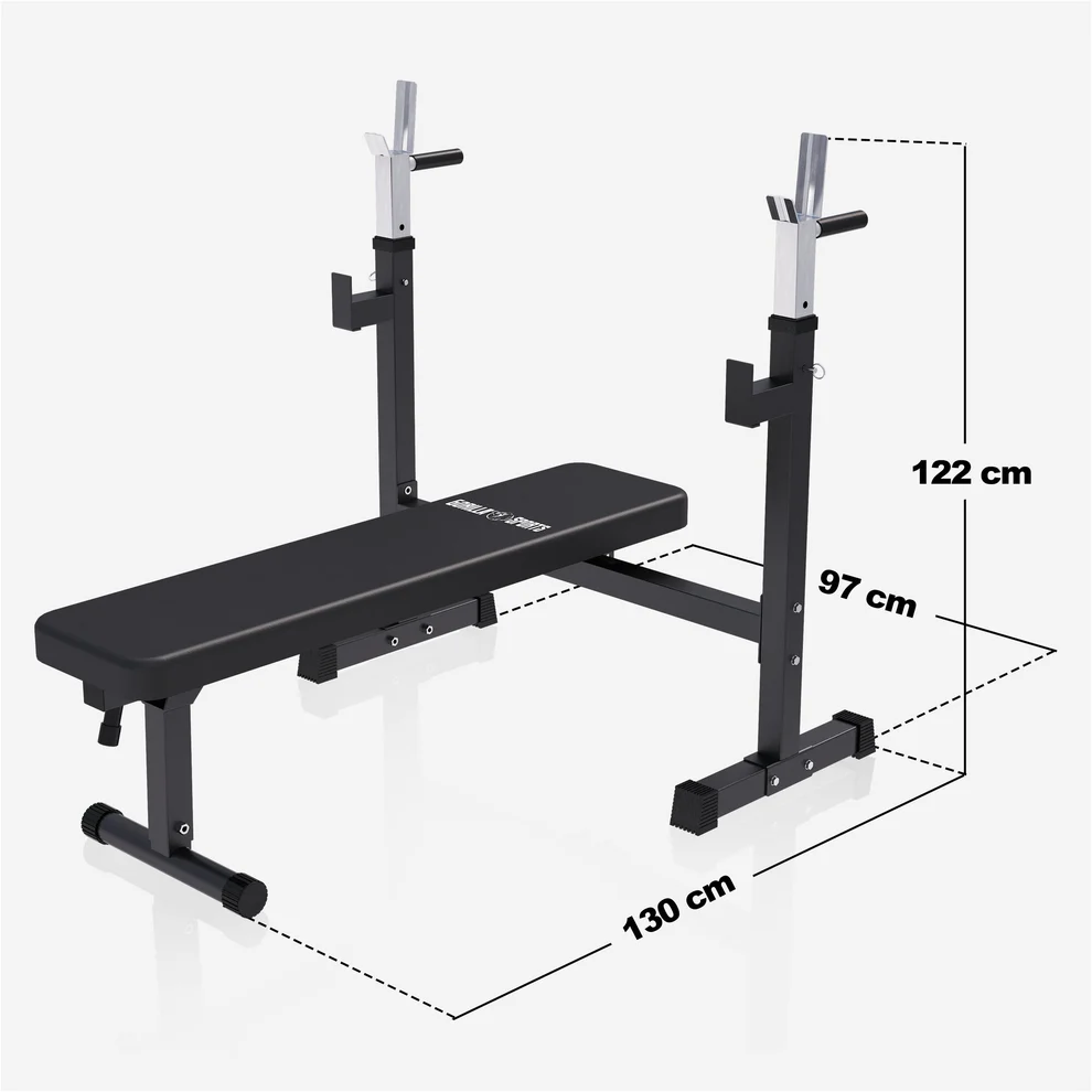 Taitettava painonnostopenkki + 100 kg levytankosarja