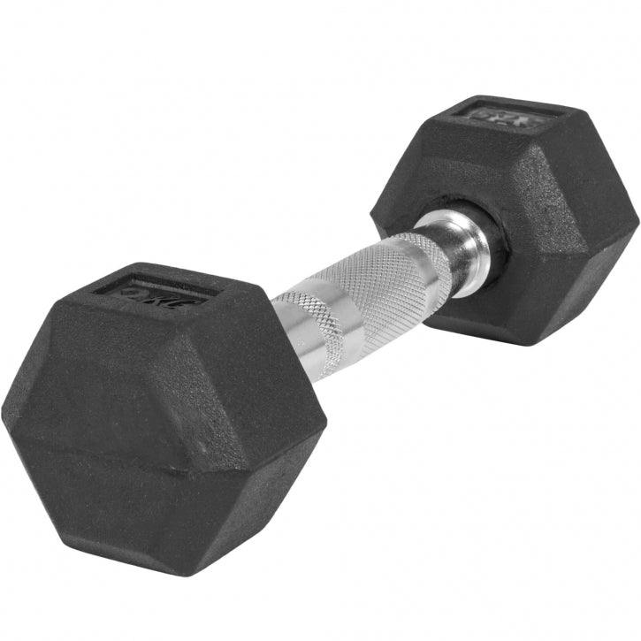 Hexagon- käsipaino 2,5-25kg, kumipinnoitettu valurauta (pikatoimitus)