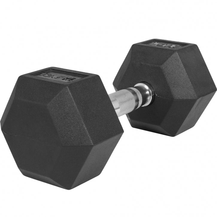Hexagon- käsipaino 2,5-25kg, kumipinnoitettu valurauta (pikatoimitus)