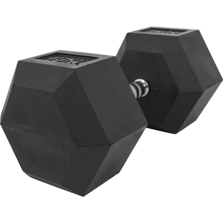 Hex-käsipaino 2-50 kg kumipinnoitteella