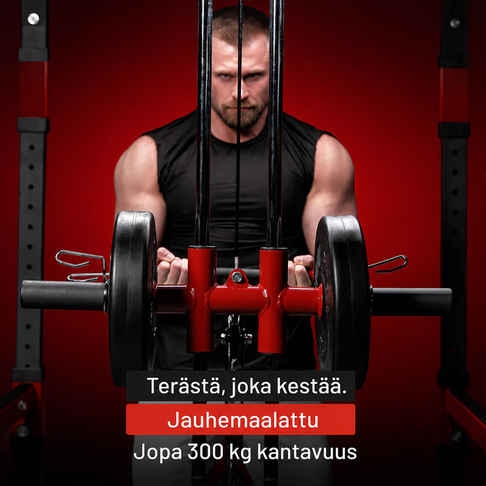 Power Rack pritūpimų narvas su apatine ir viršutine trauka