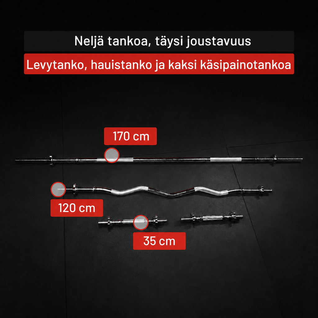 Vinilinis Tri Grip štangos rinkinys 100 kg