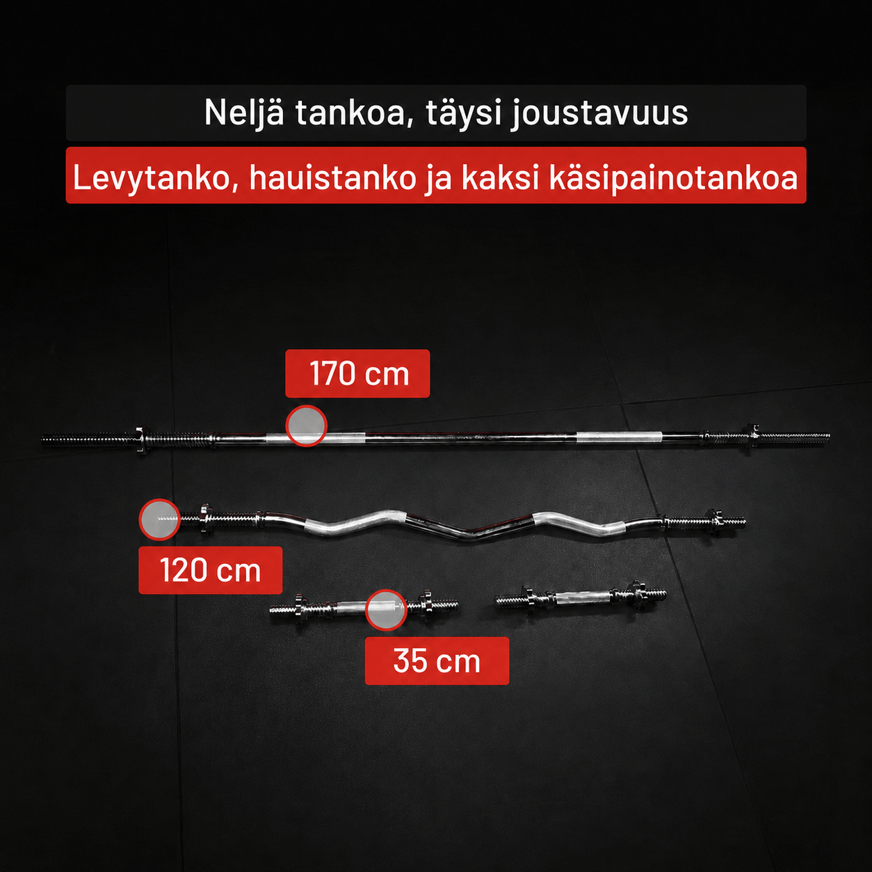 Vinilinis Tri Grip štangos rinkinys 100 kg